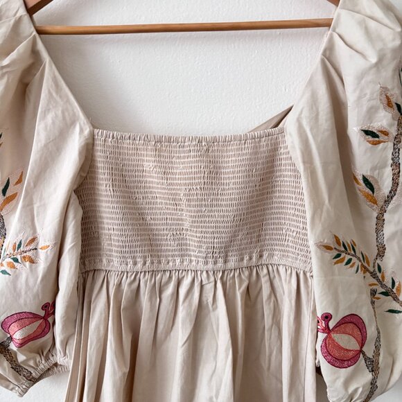 Ranna Gill Claire Bow Tie Floral Embroidered Mini Dress - Picture 7 of 8